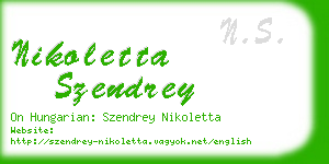 nikoletta szendrey business card